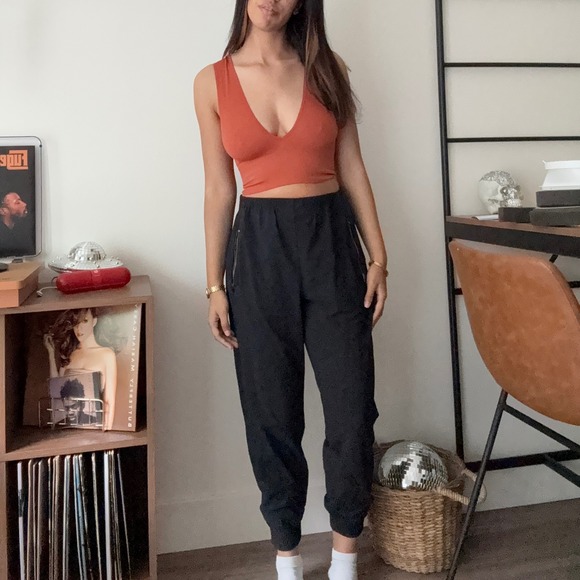 Athleta Pants - Athleta Jogger Pants Women's Medium Black Athleisure Lounge Active Zipper